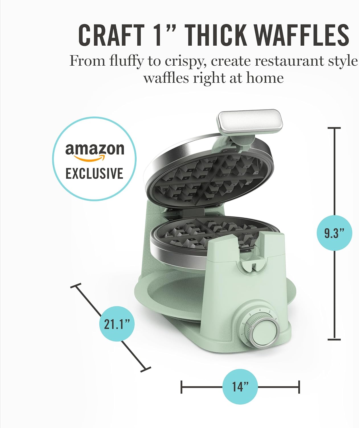 WAFFLORA™ Rotating Belgian Waffle Maker