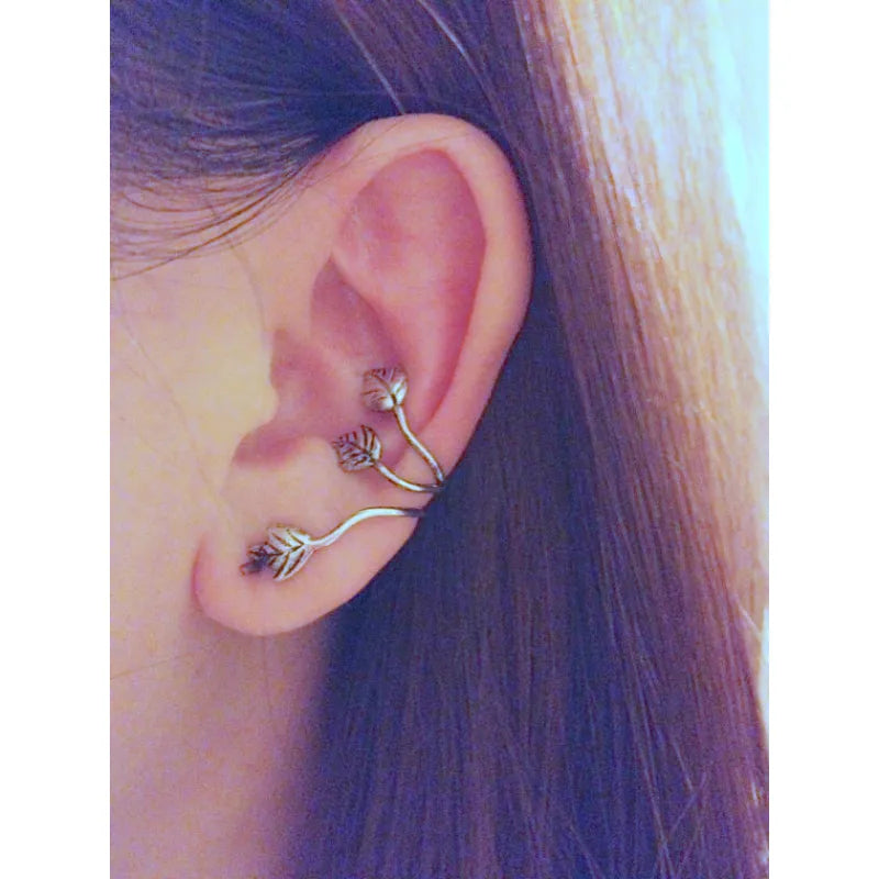 Tree leaf leaves ear clip ear bone clip various wearing earrings