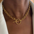 Personalized Thick Chain Necklace OT Buckle Stackable