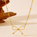 Women's Titanium Steel Necklace And Bracelet With 18K Gold Plating