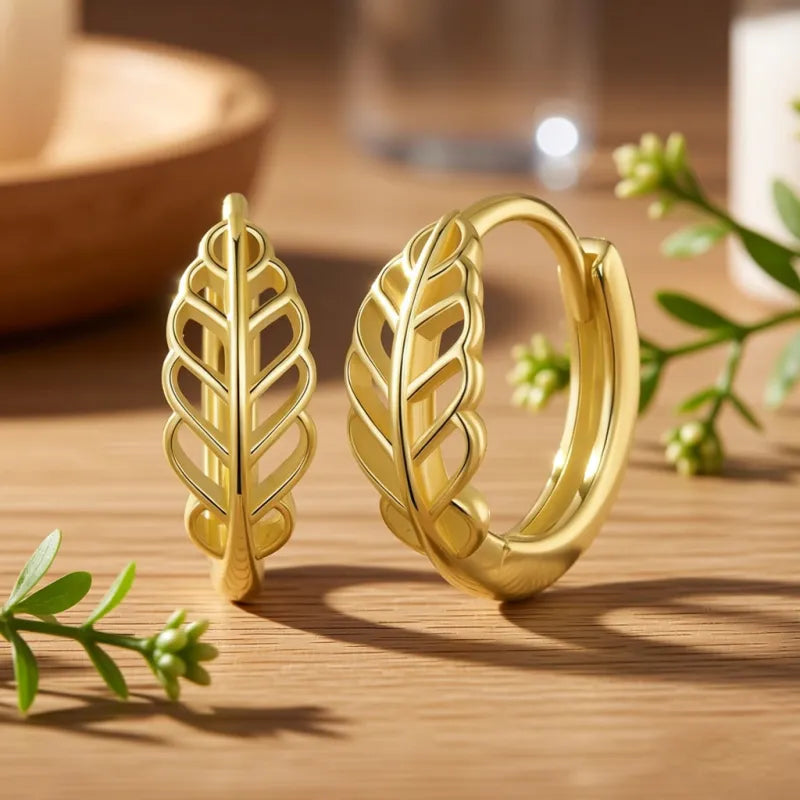 Best-selling Creative And Personalized Leaf-cutout Stud Earrings