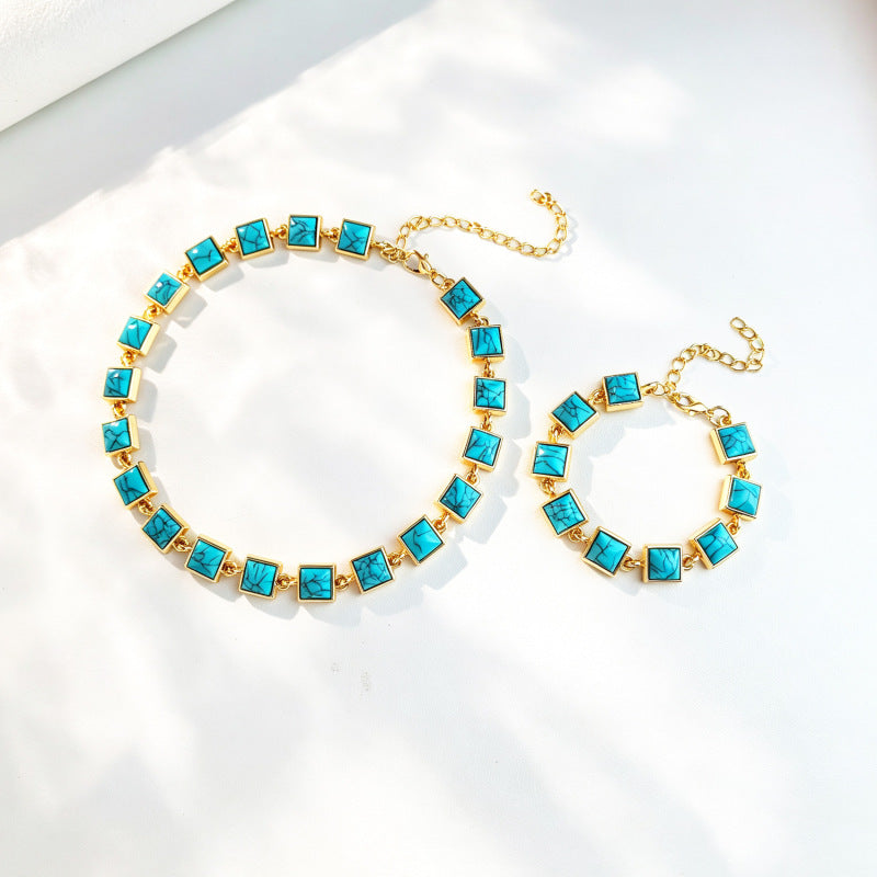 Cross-border Fashion Turquoise-look Bracelet